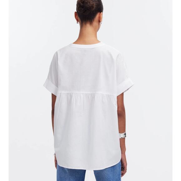 NWT Madewell Lakeline Popover Shirttail Top In White Size XS - Picture 3 of 7